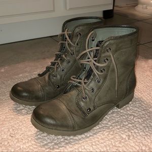 Grey Combat Boots